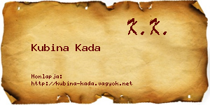 Kubina Kada névjegykártya